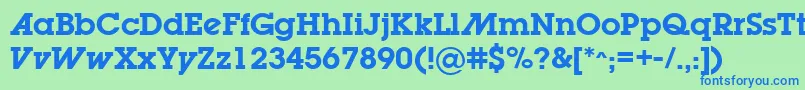 LugabookadSemibold Font – Blue Fonts on Green Background