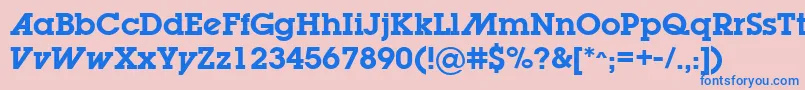 LugabookadSemibold Font – Blue Fonts on Pink Background