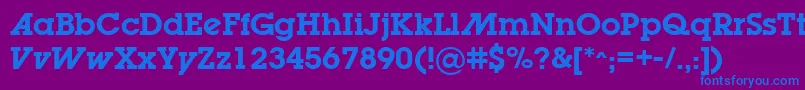 LugabookadSemibold-fontti – siniset fontit violetilla taustalla