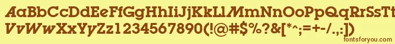 LugabookadSemibold-fontti – ruskeat fontit keltaisella taustalla