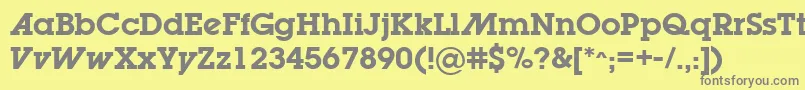 LugabookadSemibold-Schriftart – Graue Schriften auf gelbem Hintergrund