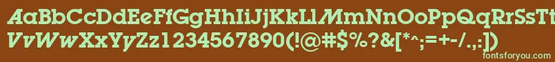 LugabookadSemibold Font – Green Fonts on Brown Background