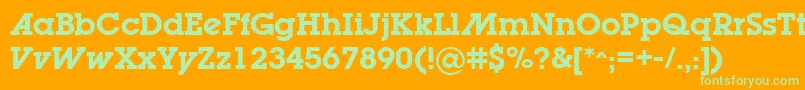LugabookadSemibold Font – Green Fonts on Orange Background