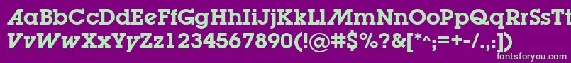 LugabookadSemibold Font – Green Fonts on Purple Background