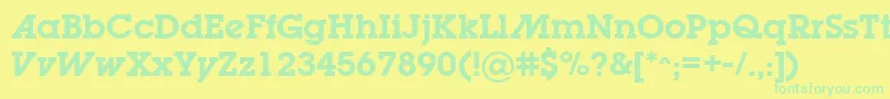 Шрифт LugabookadSemibold – зелёные шрифты на жёлтом фоне