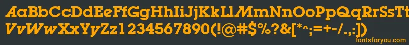 LugabookadSemibold-fontti – oranssit fontit mustalla taustalla