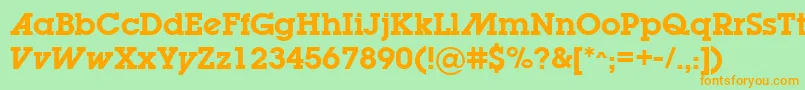 Police LugabookadSemibold – polices orange sur fond vert