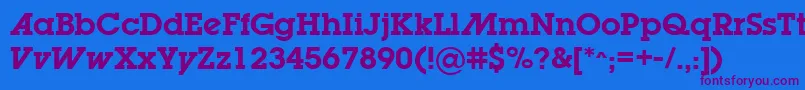 Czcionka LugabookadSemibold – fioletowe czcionki na niebieskim tle