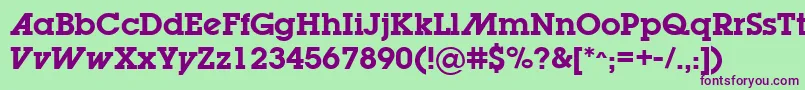 LugabookadSemibold-fontti – violetit fontit vihreällä taustalla