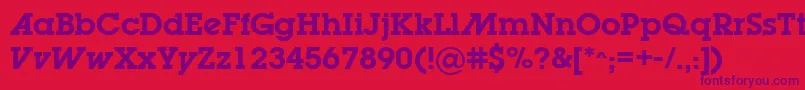 LugabookadSemibold-Schriftart – Violette Schriften auf rotem Hintergrund