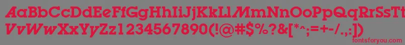 LugabookadSemibold Font – Red Fonts on Gray Background