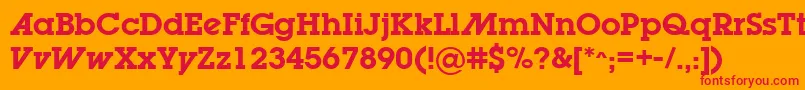 LugabookadSemibold Font – Red Fonts on Orange Background