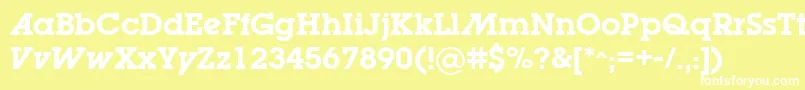 Шрифт LugabookadSemibold – белые шрифты на жёлтом фоне