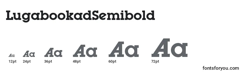 Размеры шрифта LugabookadSemibold