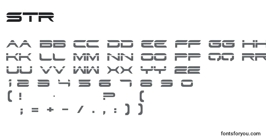 A fonte Str (77068) – alfabeto, números, caracteres especiais