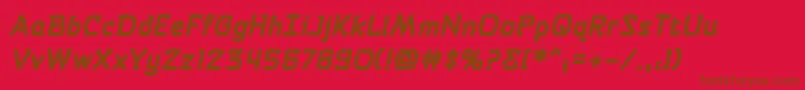 Selfdestructbuttonbb ffy Font – Brown Fonts on Red Background