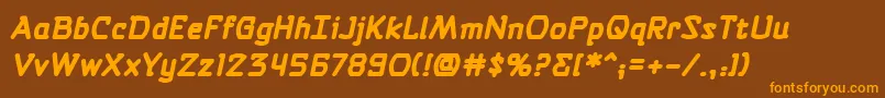 Selfdestructbuttonbb ffy Font – Orange Fonts on Brown Background