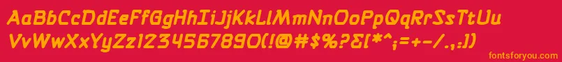 Selfdestructbuttonbb ffy Font – Orange Fonts on Red Background