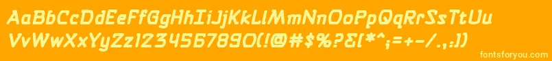 Selfdestructbuttonbb ffy Font – Yellow Fonts on Orange Background