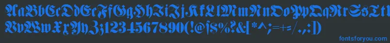 Fettehaenelfraktur Font – Blue Fonts on Black Background