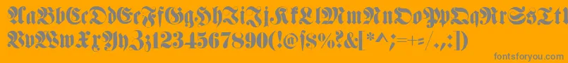 Fettehaenelfraktur Font – Gray Fonts on Orange Background