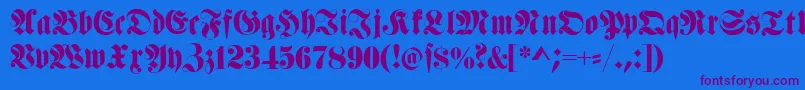 Fettehaenelfraktur Font – Purple Fonts on Blue Background