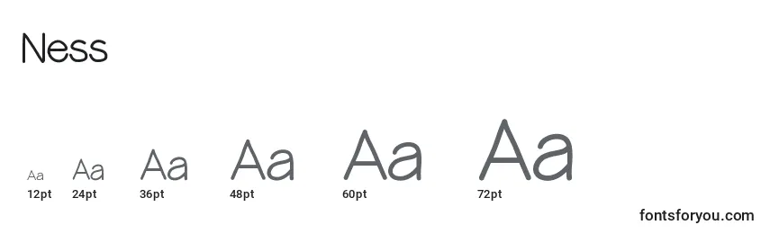 Размеры шрифта Ness