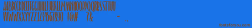 Belacu Font – Brown Fonts on Blue Background