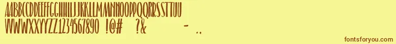 Belacu Font – Brown Fonts on Yellow Background