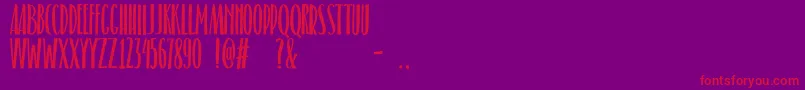Belacu-fontti – punaiset fontit violetilla taustalla