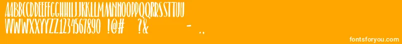 Belacu Font – White Fonts on Orange Background