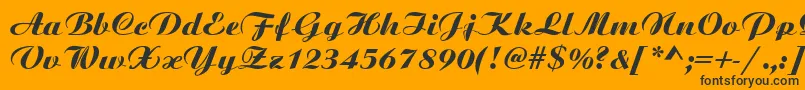 SanasoftBitScript.Kz Font – Black Fonts on Orange Background