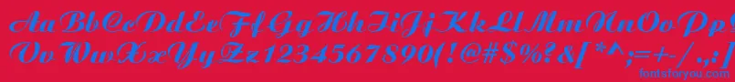 SanasoftBitScript.Kz Font – Blue Fonts on Red Background