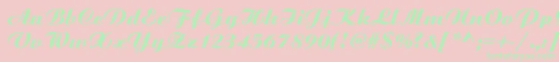 フォントSanasoftBitScript.Kz – ピンクの背景に緑の文字