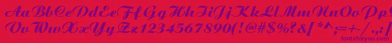 Police SanasoftBitScript.Kz – polices violettes sur fond rouge