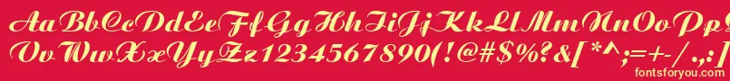 SanasoftBitScript.Kz Font – Yellow Fonts on Red Background