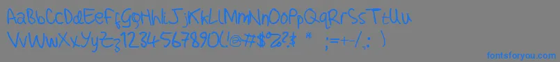 AdamHandwritingTest Font – Blue Fonts on Gray Background