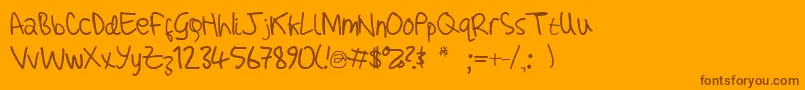 AdamHandwritingTest Font – Brown Fonts on Orange Background