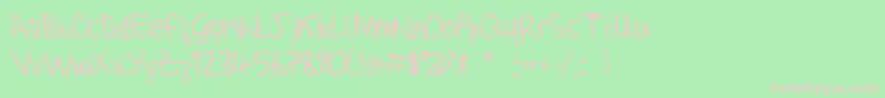 AdamHandwritingTest Font – Pink Fonts on Green Background