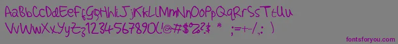 More about AdamHandwritingTest Font AdamHandwritingTest Font – Purple Fonts on Gray Background