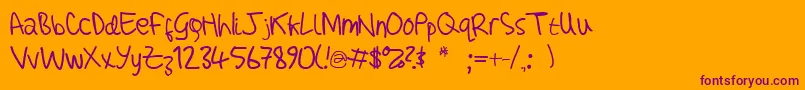 fuente AdamHandwritingTest – Fuentes Moradas Sobre Fondo Naranja