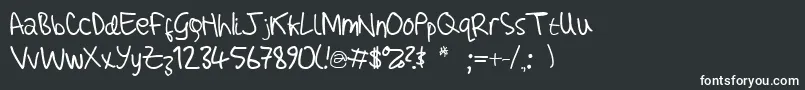 フォントAdamHandwritingTest – 黒い背景に白い文字
