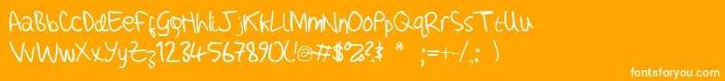 Шрифт AdamHandwritingTest – белые шрифты на оранжевом фоне