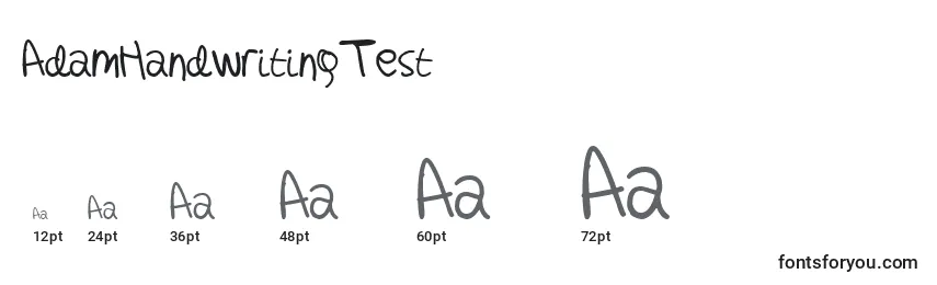 AdamHandwritingTest Font Sizes