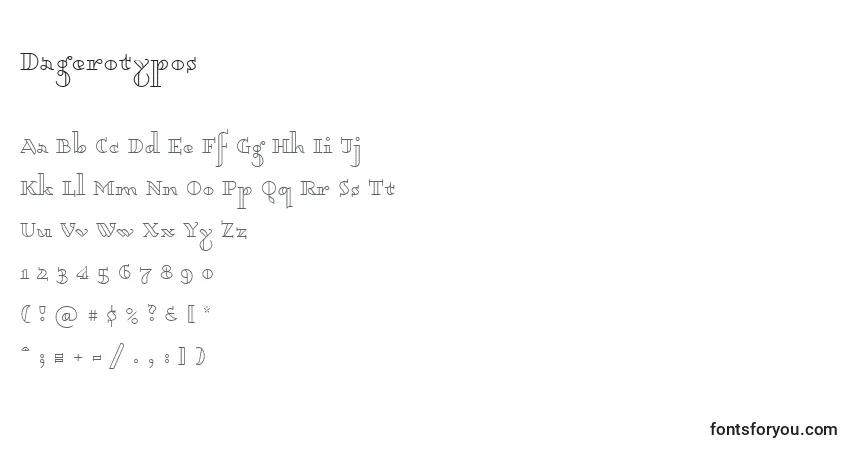 Шрифт Dagerotypos – алфавит, цифры, специальные символы