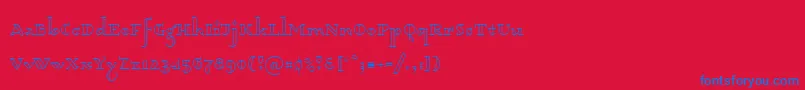 Dagerotypos Font – Blue Fonts on Red Background