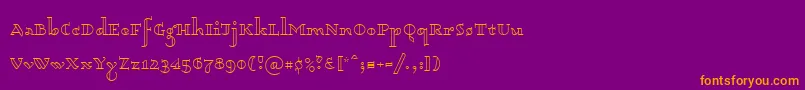 fuente Dagerotypos – Fuentes Naranjas Sobre Fondo Morado