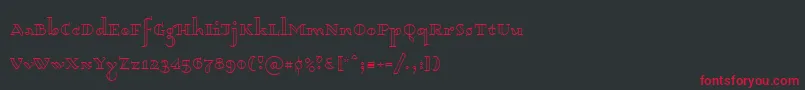Dagerotypos-Schriftart – Rote Schriften auf schwarzem Hintergrund