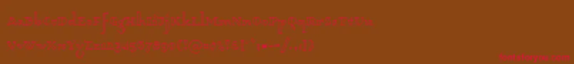 Dagerotypos Font – Red Fonts on Brown Background