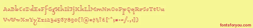 Dagerotypos Font – Red Fonts on Yellow Background